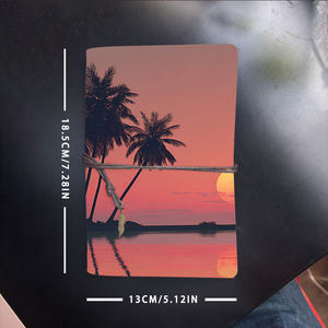 Carnet compact A6 fait main utile pour les joueurs de football universitaire idéal pour les exercices de formation et les statistiques de jeu avec palmiers soleil - Product Image 6