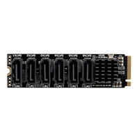 Carte d'extension haute qualité PH516 M2 M-EKY PCIE3.0 vers SATA6G 6 ports, prend en charge le protocole SATA pour les disques durs de PC de bureau
