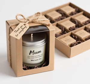 Customizable Size 4-10 oz Transparent Kraft Paper Candle Gift Box with <strong>Hemp</strong> Rope Tie for Folder Type Candle <strong>Packaging</strong> - Product Image 2