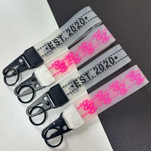 <b>Custom</b> Soft Pvc Wrist Strap Lanyard Silicone Jelly Clear White Woven <b>Key</b> Chain Fashion Keychain for Cars - Product Image 1