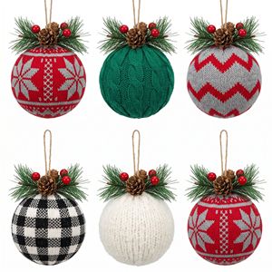 Bolas de Navidad de Espuma Tejidas a Mano, Nuevas y Personalizadas del Fabricante - Adornos Modernos de Estilo Simple con Serigrafía en 3 Colores - Product Image 1