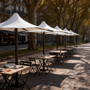 Estructura de Membrana Tensada de PVDF, Toldo Personalizado para Exteriores, Impermeable, Comercial, para Plazas, Paisajes, Protección Solar - Product Image 4