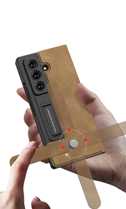 Étui pliable antichoc en cuir GKK pour Samsung Z Fold 7 6, avec rabat en suède, porte-cartes et protection intégrale - Product Image 2