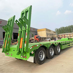 60ton 100ton 12 Wheelers contentor chassis Loader Lowbed Truck Reboque cama baixa plataforma Semi-reboque - Product Image 2