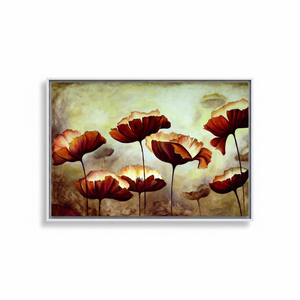 Modern Floral Canvas Print: Elegant <b>Flower</b> Painting Decor,WHITE FRAMED CANVAS - Product Image 2