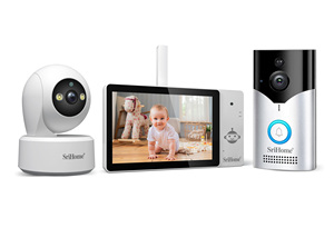 5 "4K WiFi; Moniteur pour bébé avec réveil; Détection de pleurs,; Suivi humain; Sonnette vidéo conversation bidirectionnelle - Product Image 2