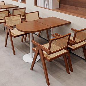 Mesa de Madera <span class=keywords><strong>para</strong></span> Cafetería, Económica, Comercial, <span class=keywords><strong>para</strong></span> Comida Rápida, Bar, Cafetería, Restaurante, Muebles, Juego de Mesa y Sillas <span class=keywords><strong>para</strong></span> Comedor - Product Image 3