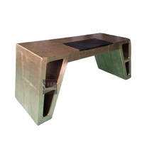 Meubles de bureau d'aviation, table en Aluminium faite à la main, de luxe, en métal, décor d'avion, article de maison