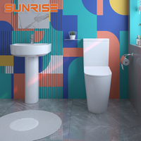 WC en céramique sans rebord, style moderne de luxe, double chasse, deux pièces, à poser au sol, garantie 5 ans, pour toilettes commerciales