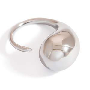 Bague Goutte d'Eau Géométrique en Acier Inoxydable, Ouverte, Minimaliste, Unisexe, Idée Cadeau - Product Image 5