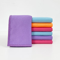 Chiffon de nettoyage en microfibre à motif diamanté, très vendu, sans traces, pour le nettoyage des fenêtres en verre, des miroirs, des surfaces en acier inoxydable