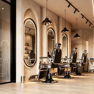 Station de travail pour salon de coiffure, mobilier de salon de beauté, design d'intérieur personnalisé pour salon de coiffure, personnalisation complète de la pièce, décoration de magasin - Product Image 2