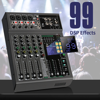 Console de mixage YAIKA GT4 intégrée avec 99 DSP, 4 canaux, 500W, mini DJ noir, alimentation fantôme 48V, métal et plastique