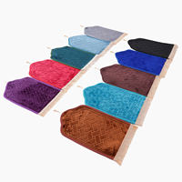Tapis de prière musulman compact en gros à prix abordable 35x65cm, tissé à la machine, détails en raschel et pompons, lavable, rembourré, antidérapant