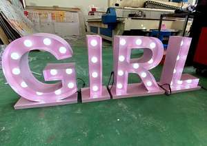 Lettres lumineuses géantes SHENGJIA de 6 pieds, ampoules LED, lettres lumineuses personnalisées géantes, enseigne lumineuse pour devanture de magasin - Product Image 2