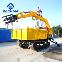 Camions à benne basculante à chenilles en caoutchouc EACHAN CE EPA, mini camion à benne basculante tout-terrain pour la maison, déchargement automatique, chenilles diesel