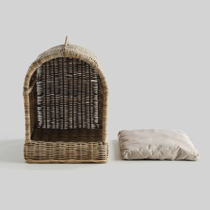 บ้านสัตว์เลี้ยงหวายสานทำด้วยมือเฟอร์นิเจอร์สุนัขและแมวที่ใส่ใจสิ่งแวดล้อมวัสดุสัตว์เลี้ยงธรรมชาติที่ทนทานจากเวียดนาม - Product Image 3