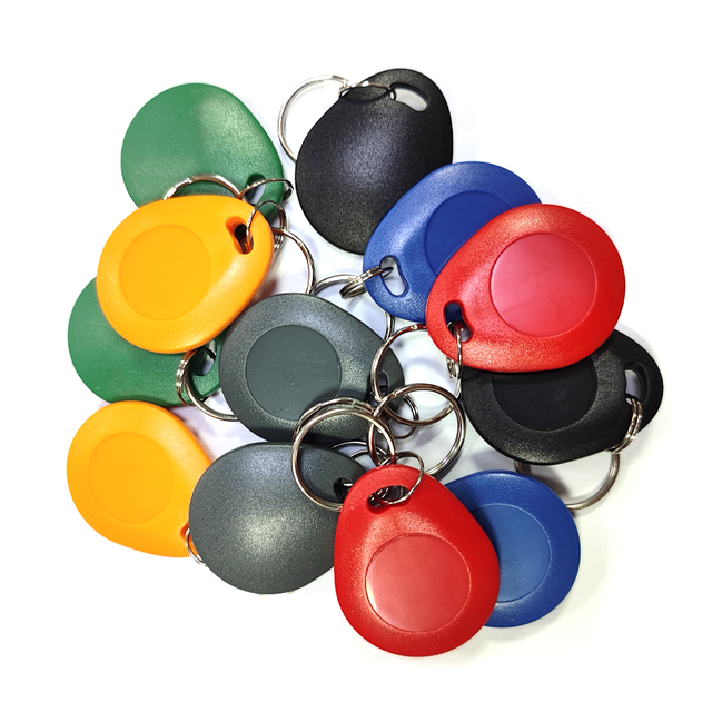 Custom AB009 TK4100 EM4200 T5577 Programmable Rewritable UID 125Khz 13.56Mhz ABS NFC Tag Keyfob RFID Key Fob with Keychain