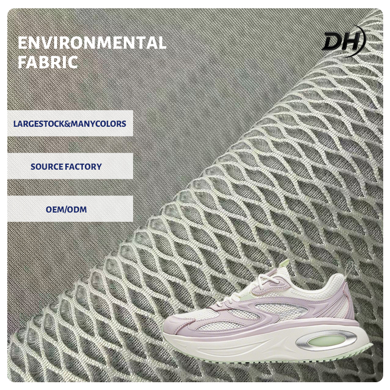 Wholesale Premium 350Gsm 100% Polyester Mesh Fabric Wear-Resistant and Anti-Tear for Sports Shoes and Casual Shoe Manufacturing