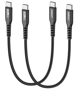 Cable de Datos Retráctil SUNGUY de Nailon Trenzado Tipo-C, 60W 3A, Carga Rápida, Conector de Aleación de Aluminio, Ecológico, Garantía de 3 Años - Product Image 1