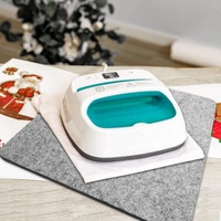 Tapis de pressage en laine portable 100% de Nouvelle-Zélande de 14x14 pouces pour le matelassage et le repassage avec coussin de repos en silicone et Magic Lint Bru