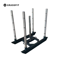 Équipement d'entraînement professionnel HYROX Fitness : Ensemble de traîneuses pour entraînement de poussée et de traction avec symboles de marquage pour la placement des mains, norme de compétition