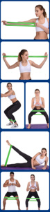 Bandas de Resistencia para Yoga y Ejercicio, Set de Bandas Elásticas para Estiramiento Corporal, Gimnasio en Casa, con Bolsa de Transporte - Product Image 6