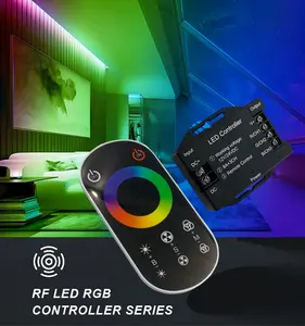 Feican Full Touch RF LED RGB Controller 8Keys Remote For LED Strip Lights DC12V24V RF LED RGB Controller Remote Controller