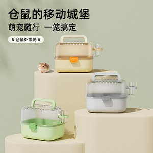 Jaula portátil para hámster, caja de viaje, diseño cuadrado transparente para mascotas pequeñas, uso en exteriores - Product Image 2