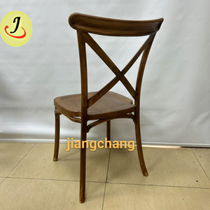 Wholesale <b>Stackable</b> Plastic Cross Back <b>Chair</b> in Brown Color for Wedding Events - Product Image 3