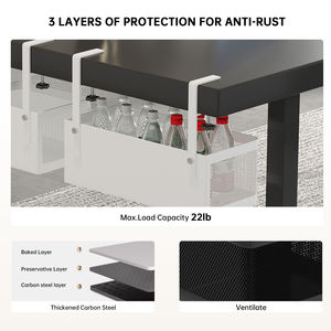 Estante de almacenamiento de escritorio mágico, caja de almacenamiento colgante sin taladro, estaciones de trabajo organizadoras y cesta colgante lateral de escritorio inferior de cocina - Product Image 5