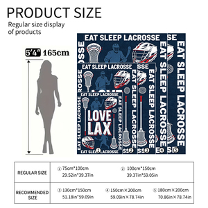 Couverture en flanelle Eat Sleep Lacrosse, thème « Love LAX », jeté doux pour les joueurs de lacrosse, les fans, cadeau sportif, décoration de la maison, couverture en flanelle - Product Image 5