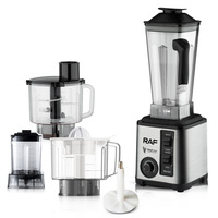 RAF Appareils électroménagers Robot culinaire électrique 5-en-1 3L avec fonction presse-agrumes, boîtier en acier inoxydable, broyeur haute puissance et mixeur, pour usage domestique mural