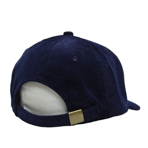 Diseña tu propia gorra de pana al por mayor, azul marino liso, de 6 paneles, con visera plana personalizada, corona alta, 100% algodón, gorras snapback de pana. - Product Image 5