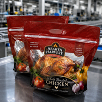 Sac Doypack Personnalisé Écologique Recyclable avec Fermeture Éclair pour Emballage de Luxe de Poulet Rôti de Marque Premium