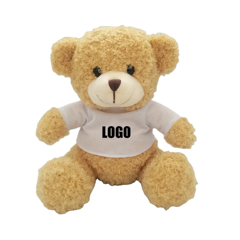 8 polegadas urso Sublimação Suprimentos camisa básica branca roupa de ursinho logotipo personalizado e cor roupas de pelúcia animal