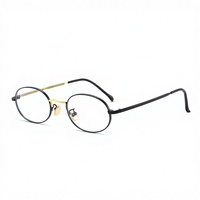 Monturas Ópticas Metálicas Ovaladas Vintage para Hombre y Mujer, Gafas Retro Delgadas Doradas y Plateadas, Logotipo Personalizado, Venta al Por Mayor, Lentes Transparentes