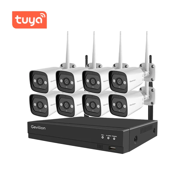 8CH 2MP Tuya Smart Wireless Überwachungs kamera für den Außenbereich 1080P Wifi CCTV Camera Kit