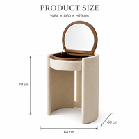 Ensembles de coiffeuses modernes en MDF avec miroir rabattable et chaise pour petits espaces, idéaux pour salle de bain et chambre à coucher (vente en gros)