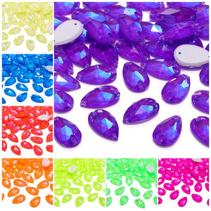 Vente en gros de strass goutte de couleurs néon 16 couleurs à coudre sur des strass en vrac coloré couture Bling pour robe de sport - Product Image 1