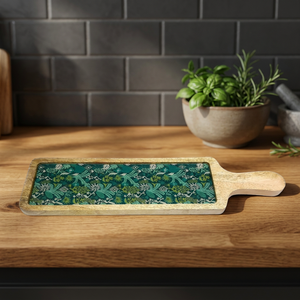 Bandeja de madera para servir con asas, bandeja rectangular decorativa de madera rústica para desayuno - Product Image 2