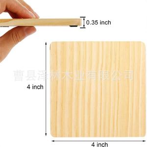Square Pine <b>Coaster</b> <b>Set</b> Blank Wooden Heat Insulation Mat Home Craft Decoration - Product Image 4