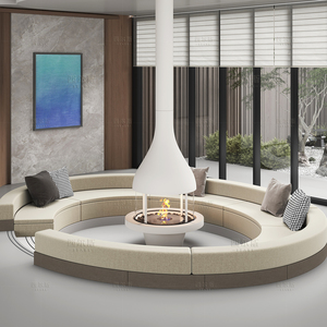 Forno Chiuso 360 °   Caminetto Elettrico Sospeso <span class=keywords><strong>da</strong></span> Soffitto in Vetro Trasparente a Rotazione Libera, Elegante per Interni Domestici, 900mm - Product Image 6