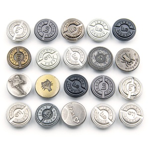 กระดุมโลหะผสมสังกะสีแบบแฟนซี ขนาด 15 มม. 17 มม. รับทำโลโก้ กระดุมเงินสำหรับเสื้อผ้า กางเกงยีนส์ - Product Image 2