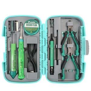 Kit de réparation de fer à souder, ensemble d'outils de soudage portables en 8 pièces avec fil à souder et pompe à dessouder pour la réparation électronique - Product Image 4