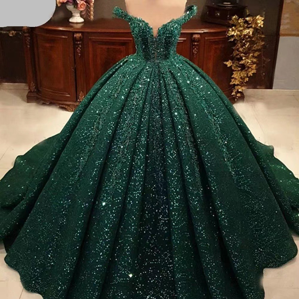 Платье Quinceanera, вечернее платье с V-образным вырезом, открытыми плечами, без рукавов, со шнуровкой сзади, Красочное платье принцессы