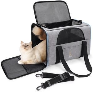 Sac de <span class=keywords><strong>transport</strong></span> pliable de luxe personnalisé Qiqu pour chats et chiens, pour les voyages <span class=keywords><strong>en</strong></span> voiture, <span class=keywords><strong>en</strong></span> train ou <span class=keywords><strong>en</strong></span> <span class=keywords><strong>avion</strong></span> - Product Image 1