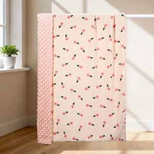 Couverture douce en mousseline <span class=keywords><strong>de</strong></span> <span class=keywords><strong>coton</strong></span> pour bébé, imprimé étoiles et lune, couverture d'emmaillotage en peluche Minky à pois pour nouveau-né, couette <span class=keywords><strong>de</strong></span> lit pour nourrisson, couverture <span class=keywords><strong>de</strong></span> poussette - Product Image 6