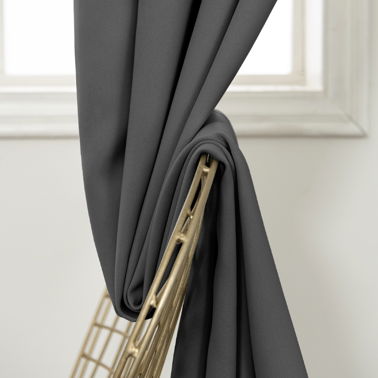 Factory price gray 100% polyester blackout elegant window curtains for the bedroom