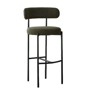 Modern Style Antique High Bar Chair <b>Stool</b> Elegant Fabric <b>with</b> High <b>Back</b> Metal Leg Wholesale for Home Bar Mall Use Steady Design - Product Image 4